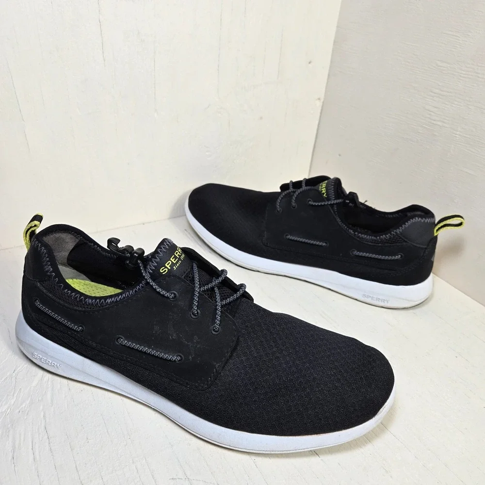 Sperry 7 SEAS 3-Eye Men's Black Mesh Boat Shoe Sneakers STS13975 Size 12M